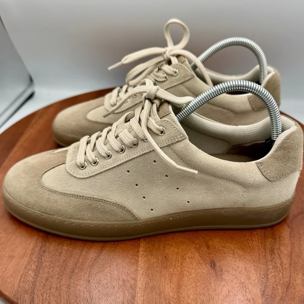 Section X Austin Suede Leather Sneakers Beige Low Top Sporty Streetwear Mens 8.5